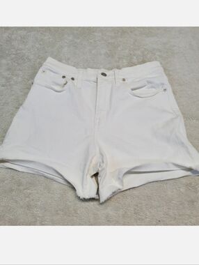 Madewell White Jean Frayed Mini Shorts 27 Summer Casual Basic Simple Boho Beach